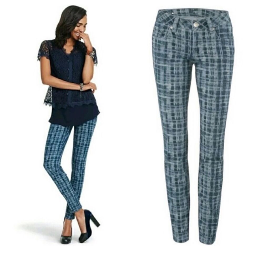 Cabi #3047 Grid Curvy Skinny Jean Sz 4